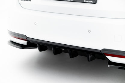 Heckansatz Diffusor passend für Skoda Octavia Sportline Liftback / Combi Mk4 FL schwarz Hochglanz