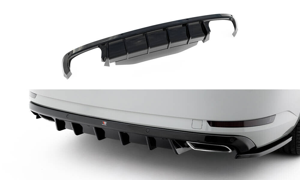 Heckansatz Diffusor passend für Skoda Superb Liftback / Combi Mk3 schwarz Hochglanz