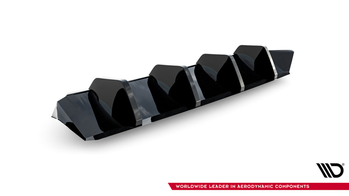 Heckansatz Diffusor passend für Skoda Superb Mk4 schwarz Hochglanz