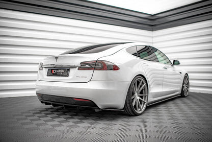 Heckansatz Diffusor passend für Tesla Model S FL schwarz Hochglanz