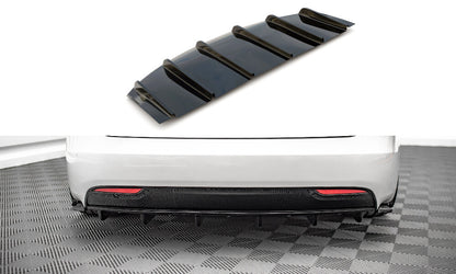 Heckansatz Diffusor passend für Tesla Model S FL schwarz Hochglanz