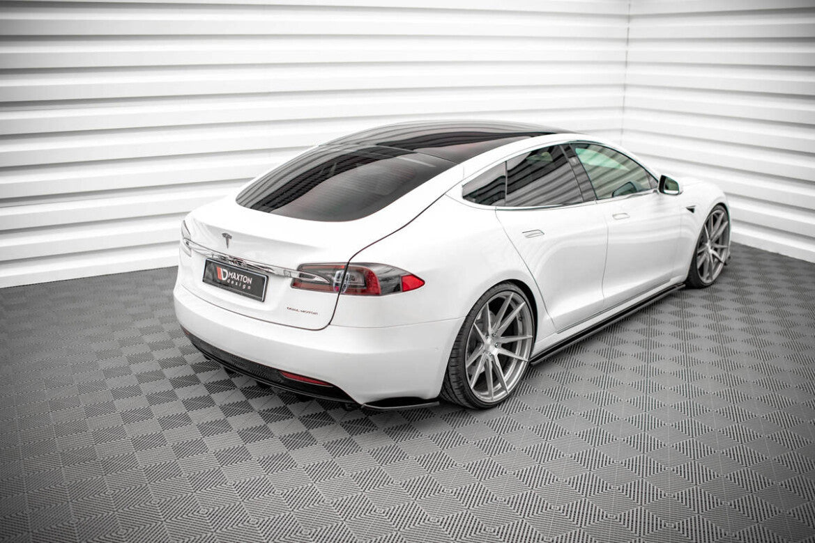 Heckansatz Diffusor passend für Tesla Model S FL schwarz Hochglanz