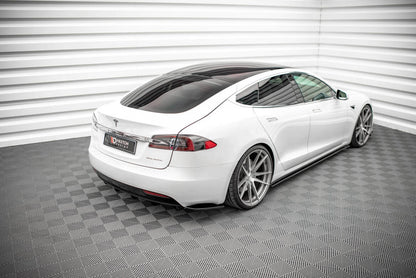 Heckansatz Diffusor passend für Tesla Model S FL schwarz Hochglanz