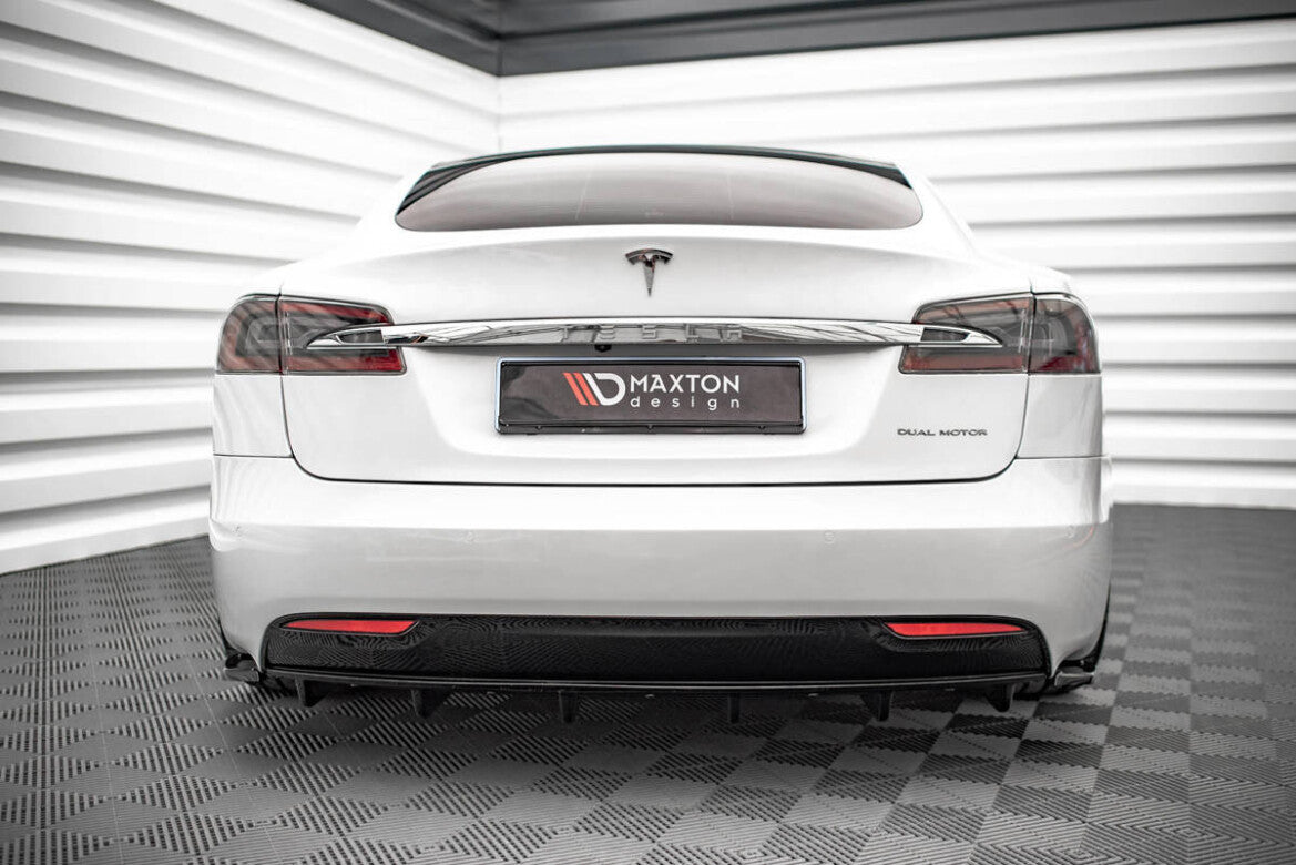 Heckansatz Diffusor passend für Tesla Model S FL schwarz Hochglanz