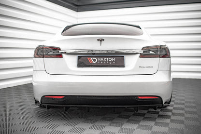 Heckansatz Diffusor passend für Tesla Model S FL schwarz Hochglanz