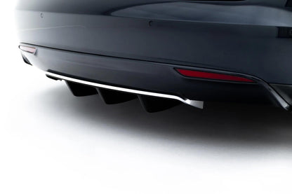 Heckansatz Diffusor passend für Tesla Model S Mk1 schwarz Hochglanz