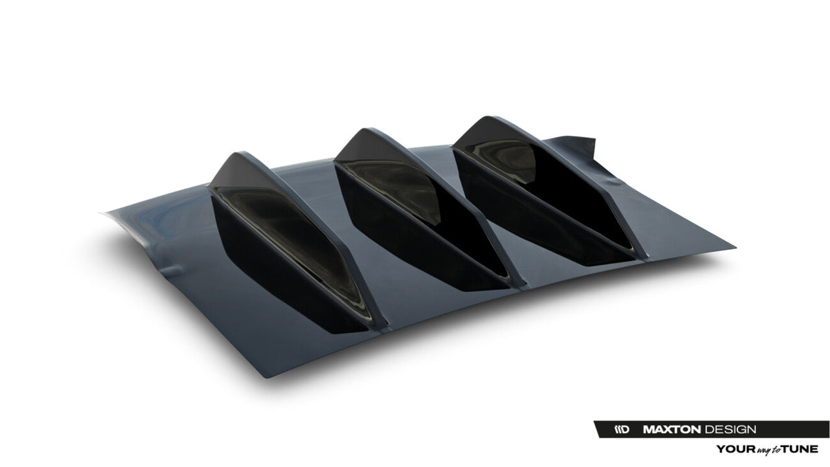 Heckansatz Diffusor passend für Tesla Model S Mk1 schwarz Hochglanz