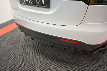 Heckansatz Diffusor passend für Tesla MODEL X schwarz Hochglanz