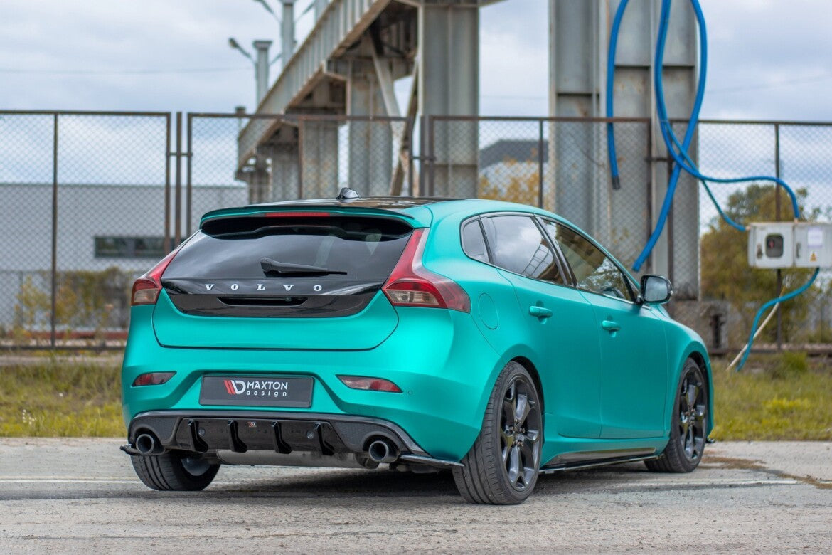 Heckansatz Diffusor passend für Volvo V40 R-design schwarz Hochglanz