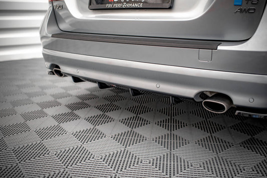 Heckansatz Diffusor passend für Volvo V70 Mk3 Carbon Look