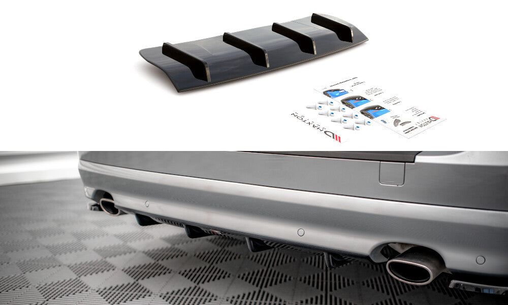 Heckansatz Diffusor passend für Volvo V70 Mk3 Carbon Look
