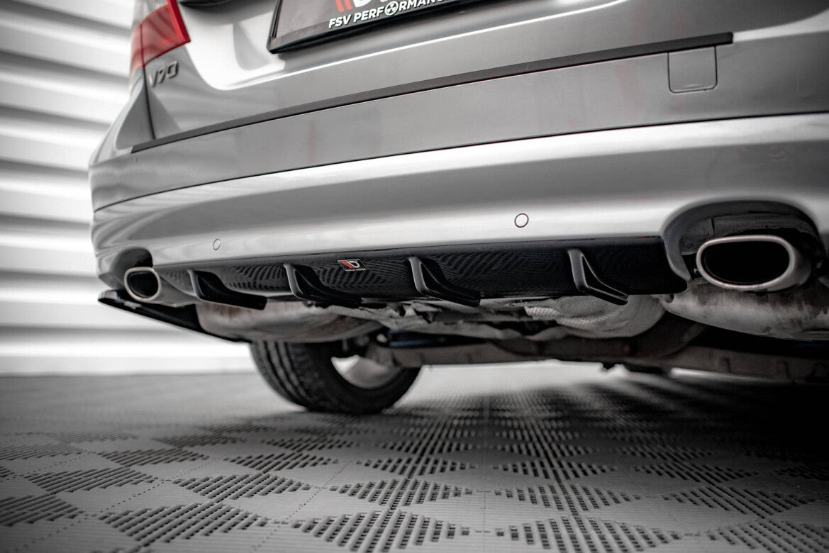 Heckansatz Diffusor passend für Volvo V70 Mk3 Carbon Look