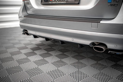Heckansatz Diffusor passend für Volvo V70 Mk3 schwarz Hochglanz