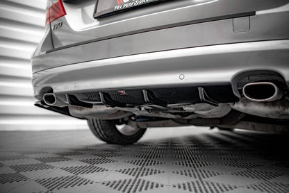 Heckansatz Diffusor passend für Volvo V70 Mk3 schwarz Hochglanz