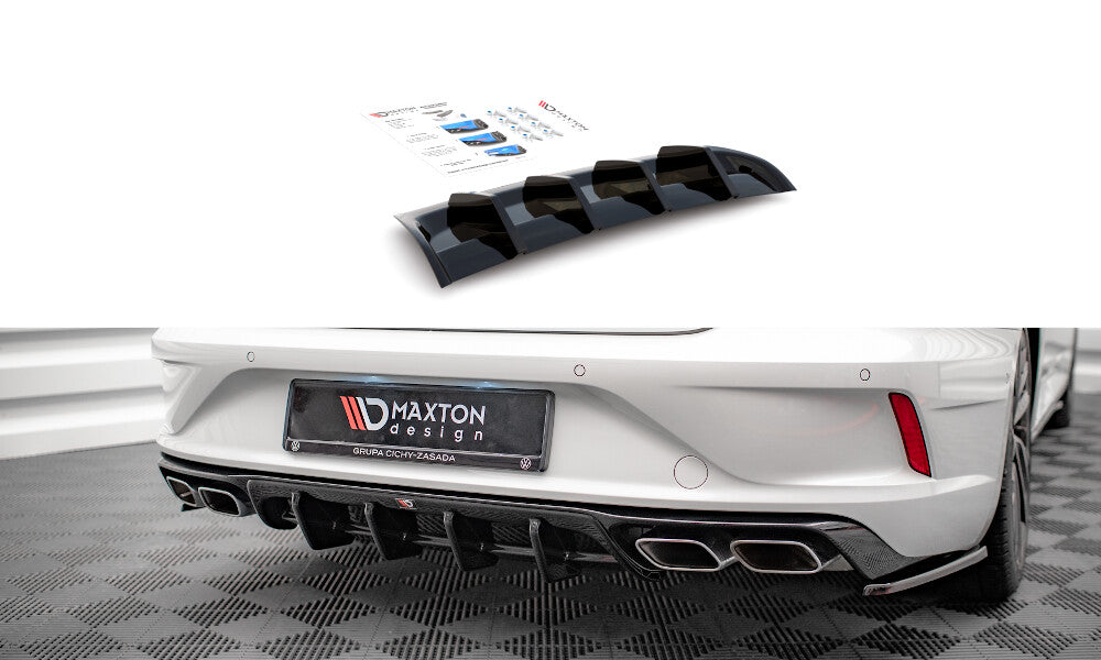 Heckansatz Diffusor passend für VW Arteon R Limousine / Shooting Brake Mk1 FL schwarz Hochglanz