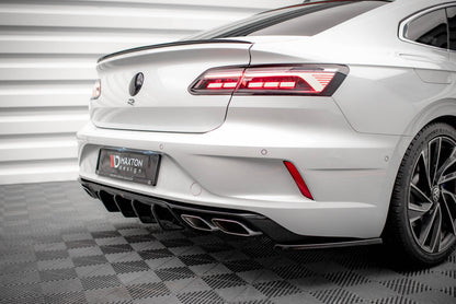 Heckansatz Diffusor passend für VW Arteon R Limousine / Shooting Brake Mk1 FL schwarz Hochglanz