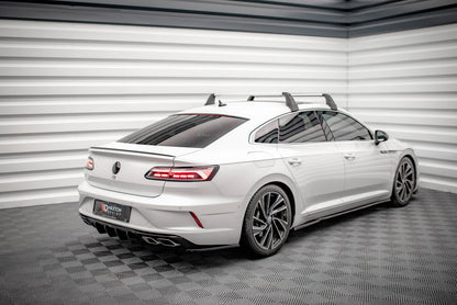 Heckansatz Diffusor passend für VW Arteon R Limousine / Shooting Brake Mk1 FL schwarz Hochglanz