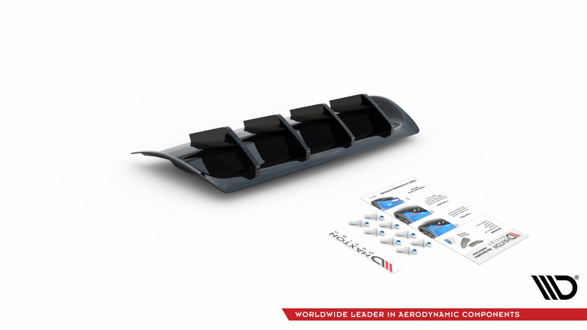 Heckansatz Diffusor passend für VW Arteon R Limousine / Shooting Brake Mk1 FL schwarz Hochglanz
