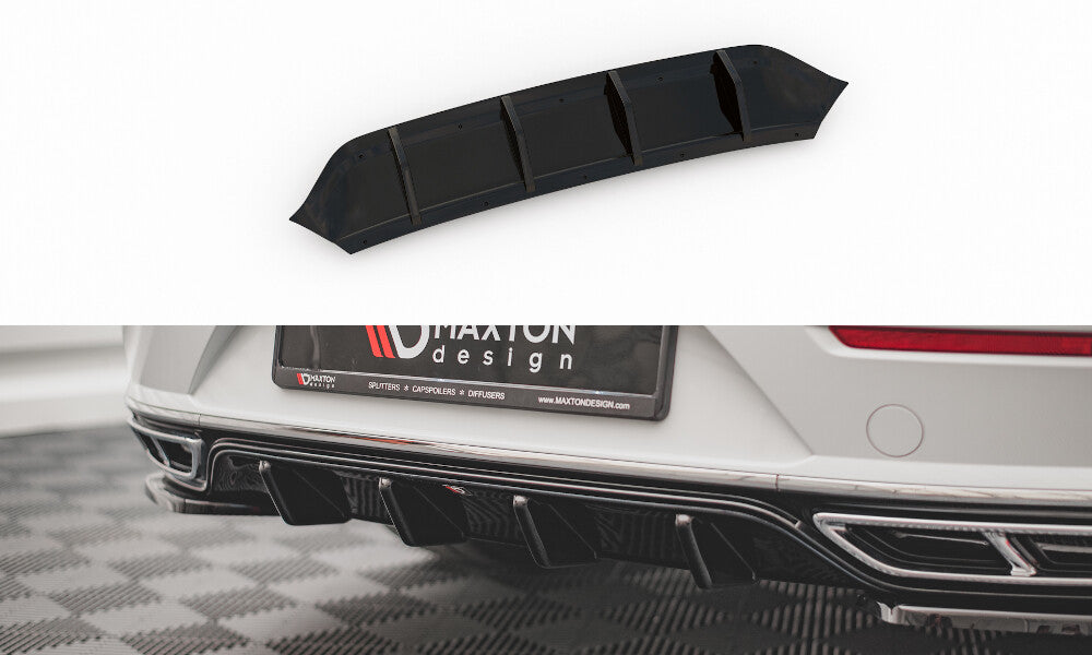 Heckansatz Diffusor passend für VW Arteon R-Line Limousine / Shooting Brake Mk1 FL schwarz Hochglanz