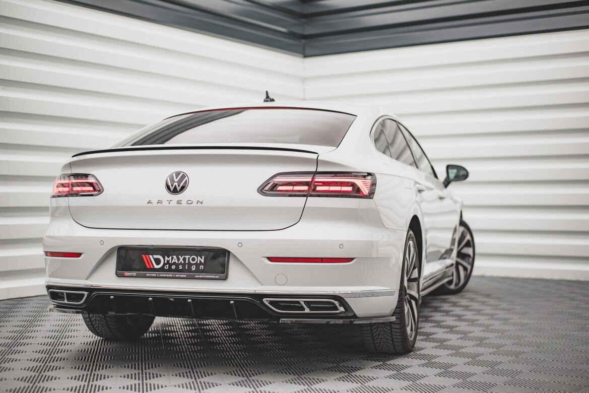 Heckansatz Diffusor passend für VW Arteon R-Line Limousine / Shooting Brake Mk1 FL schwarz Hochglanz
