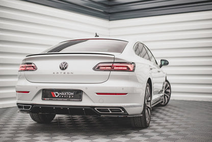 Heckansatz Diffusor passend für VW Arteon R-Line Limousine / Shooting Brake Mk1 FL schwarz Hochglanz
