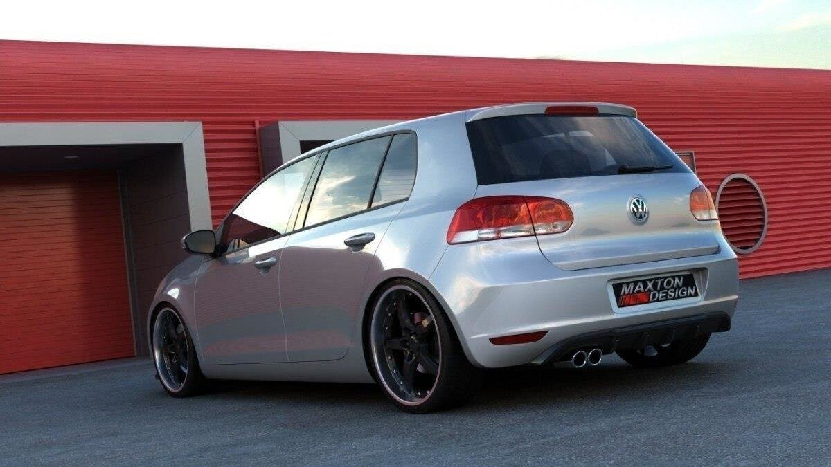 Heckansatz Diffusor passend für VW Golf 6 MIT 1 AUSPUFF schwarz Hochglanz