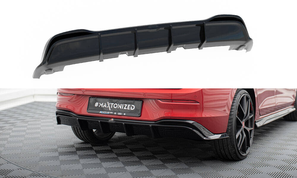 Heckansatz Diffusor passend für VW Golf GTE / R-Line Mk8 / Mk8 FL schwarz Hochglanz
