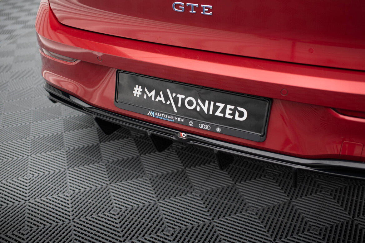 Heckansatz Diffusor passend für VW Golf GTE / R-Line Mk8 / Mk8 FL schwarz Hochglanz