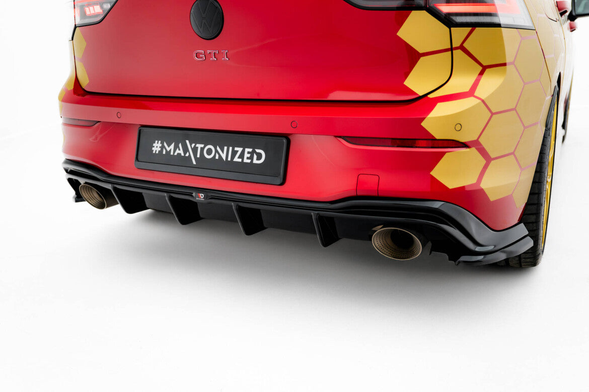 Heckansatz Diffusor passend für VW Golf GTI Clubsport Mk8 FL schwarz Hochglanz