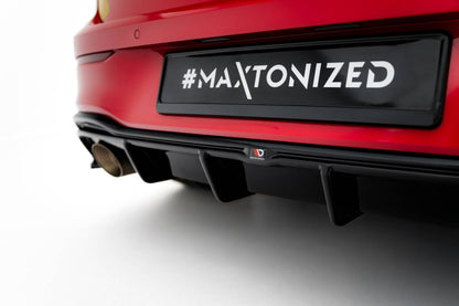 Heckansatz Diffusor passend für VW Golf GTI Clubsport Mk8 FL schwarz Hochglanz