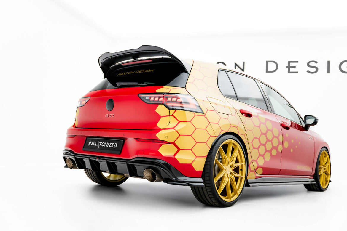 Heckansatz Diffusor passend für VW Golf GTI Clubsport Mk8 FL schwarz Hochglanz