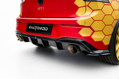 Heckansatz Diffusor passend für VW Golf GTI Clubsport Mk8 FL schwarz Hochglanz