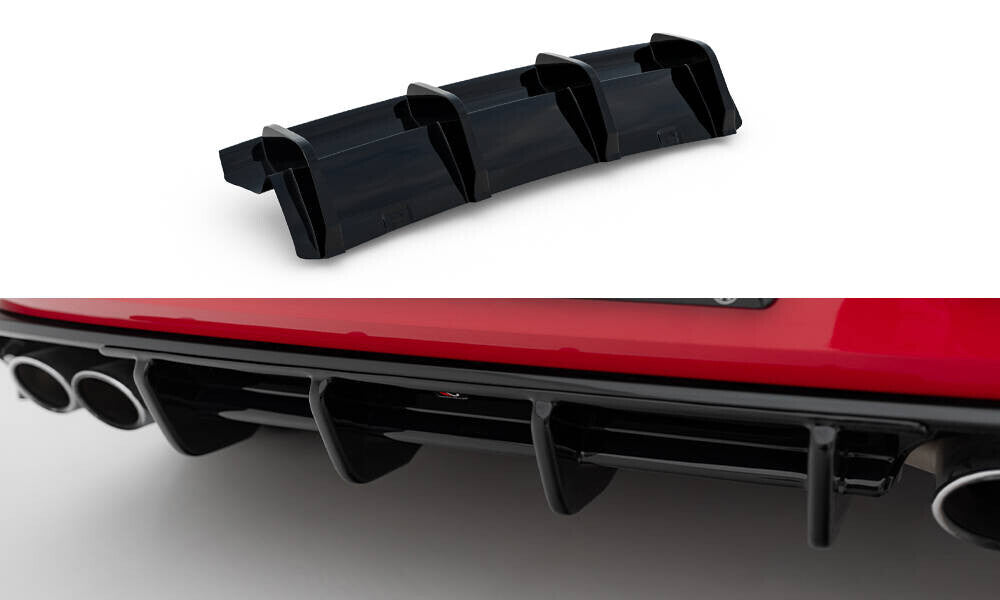Heckansatz Diffusor passend für VW Golf R Hatchback R Mk7 FL schwarz Hochglanz