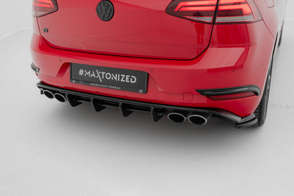 Heckansatz Diffusor passend für VW Golf R Hatchback R Mk7 FL schwarz Hochglanz