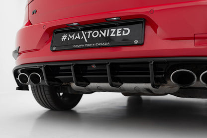 Heckansatz Diffusor passend für VW Golf R Hatchback R Mk7 FL schwarz Hochglanz