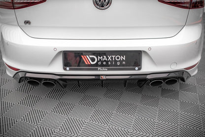 Heckansatz Diffusor passend für VW Golf R Mk7 schwarz Hochglanz