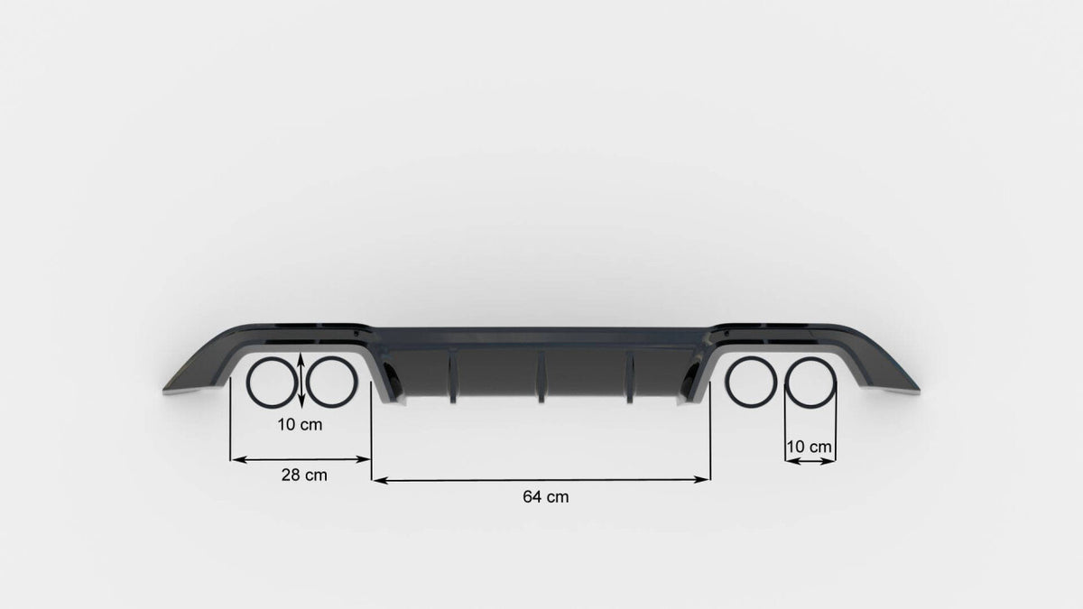 Heckansatz Diffusor passend für VW Golf R Mk7 schwarz Hochglanz