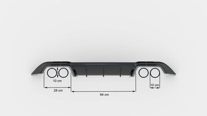 Heckansatz Diffusor passend für VW Golf R Mk7 schwarz Hochglanz