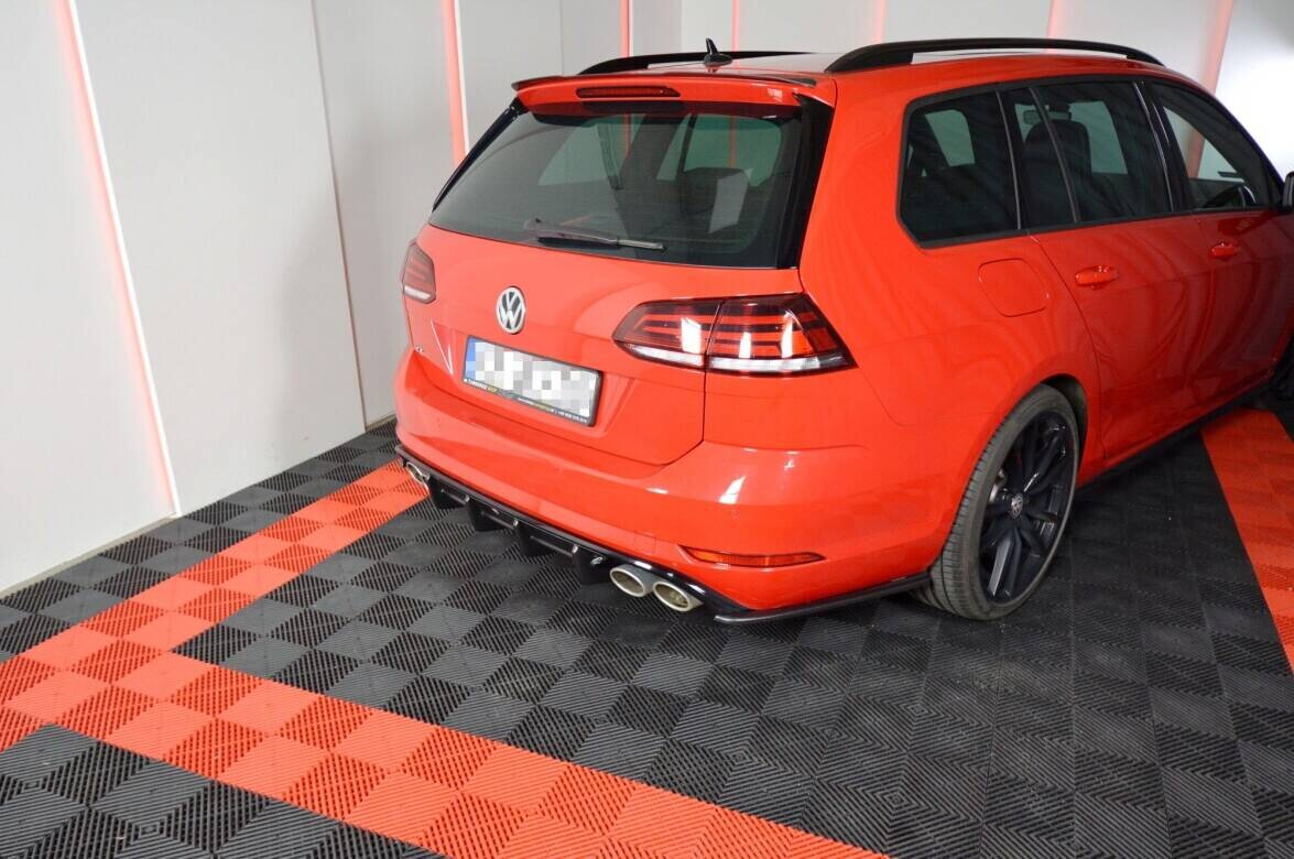 Heckansatz Diffusor passend für VW Golf R Variant Mk7 FL schwarz Hochglanz