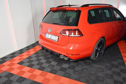 Heckansatz Diffusor passend für VW Golf R Variant Mk7 FL schwarz Hochglanz