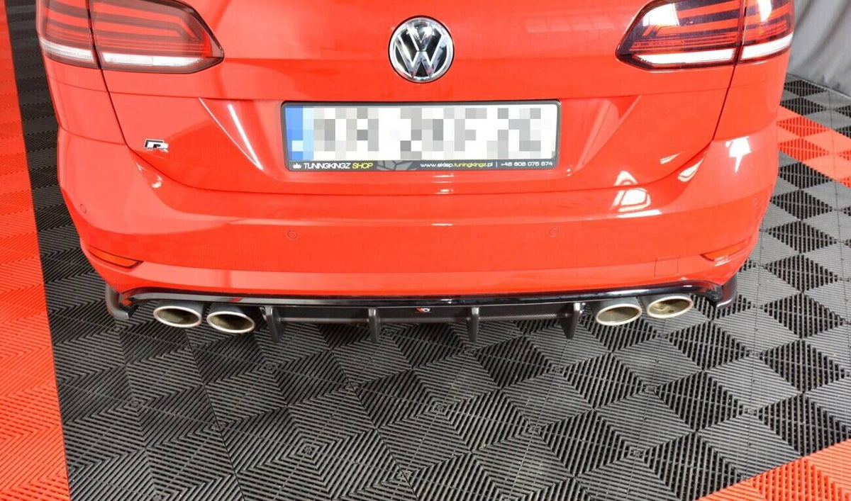 Heckansatz Diffusor passend für VW Golf R Variant Mk7 FL schwarz Hochglanz