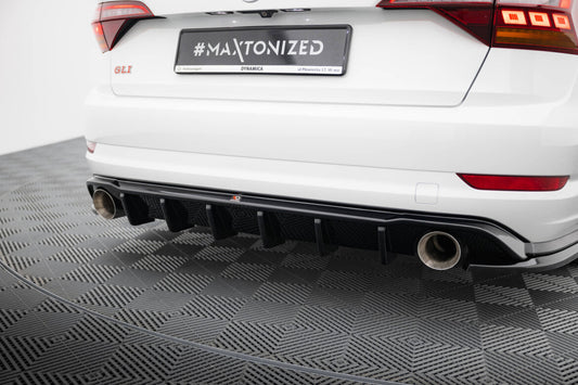 Heckansatz Diffusor passend für VW Jetta GLI Mk7 schwarz Hochglanz