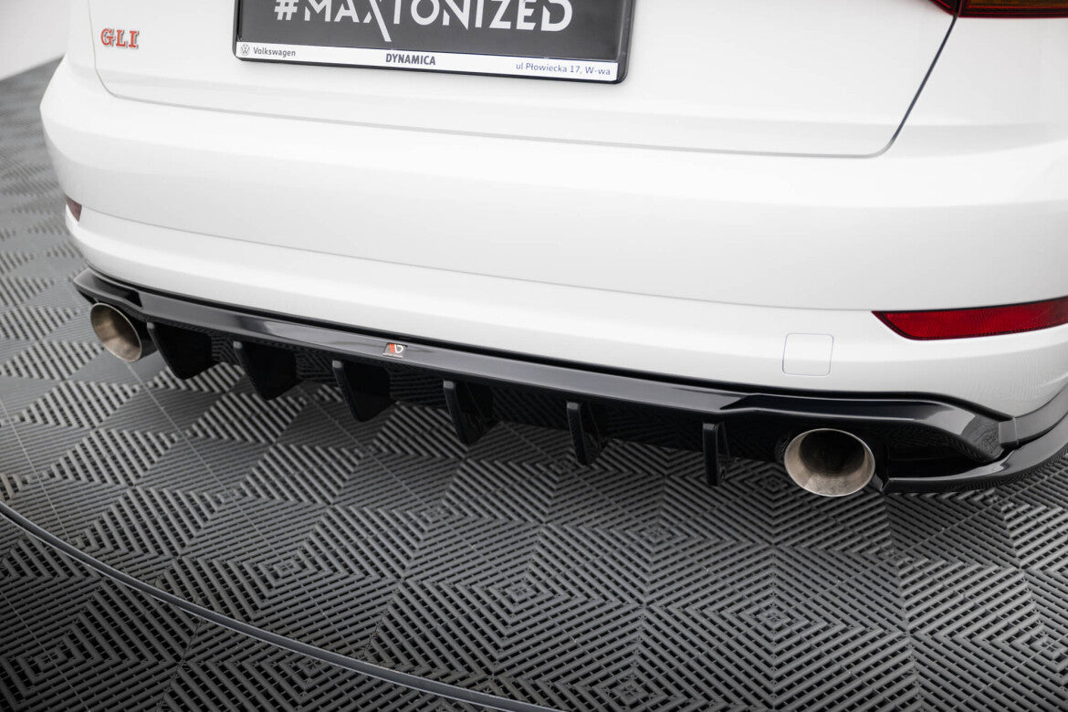 Heckansatz Diffusor passend für VW Jetta GLI Mk7 schwarz Hochglanz