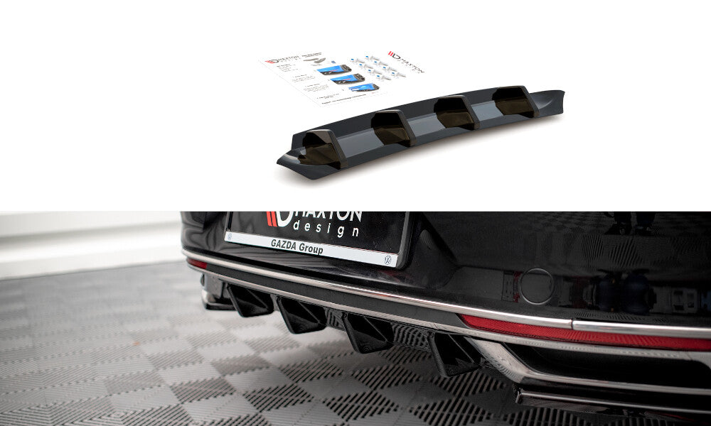 Heckansatz Diffusor passend für VW Passat B8 FL schwarz Hochglanz