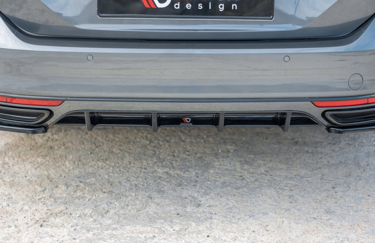 Heckansatz Diffusor passend für VW Passat R-Line B8 schwarz Hochglanz