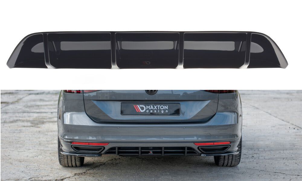 Heckansatz Diffusor passend für VW Passat R-Line B8 schwarz Hochglanz