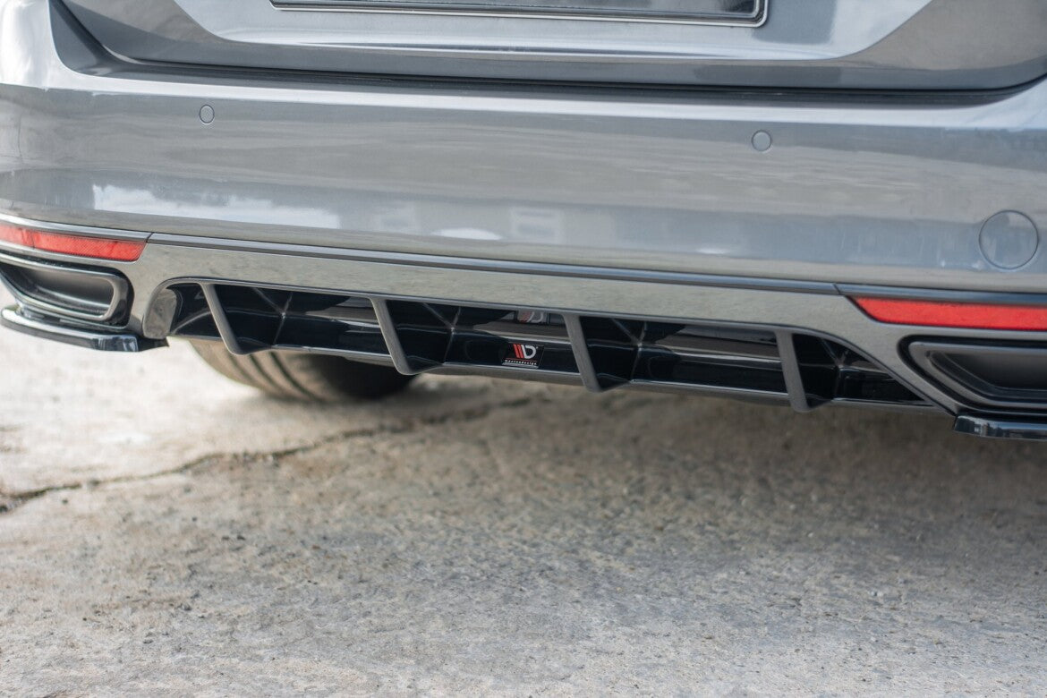 Heckansatz Diffusor passend für VW Passat R-Line B8 schwarz Hochglanz