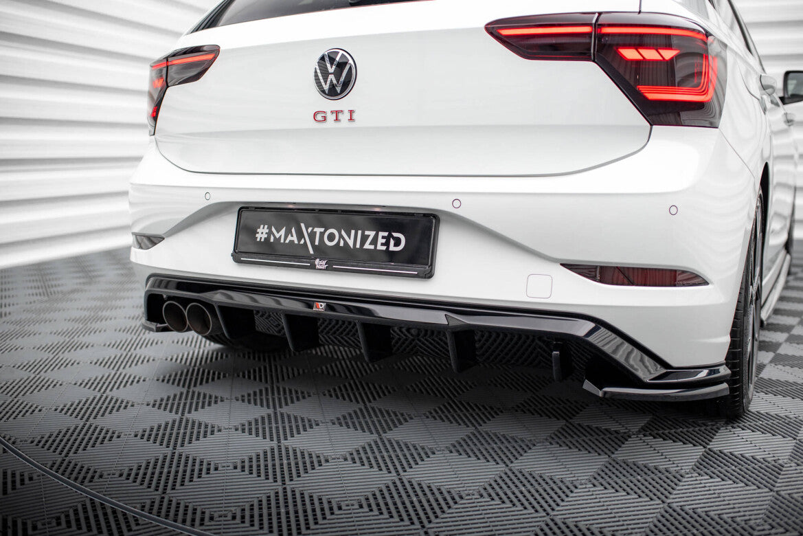 Heckansatz Diffusor passend für VW Polo GTI Mk6 FL schwarz Hochglanz