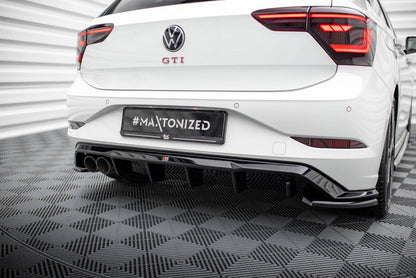 Heckansatz Diffusor passend für VW Polo GTI Mk6 FL schwarz Hochglanz