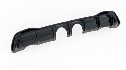Heckansatz Diffusor (R32 LOOK) mit Endrohren passend für VW Golf Mk8 schwarz Hochglanz
